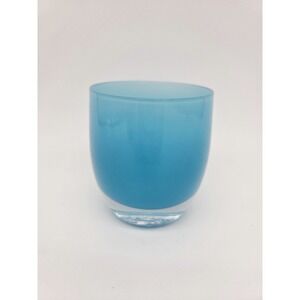 Glassybaby Cabo Blue Votive Pre Trisk Tag‎ 3 9/16" Spot interior